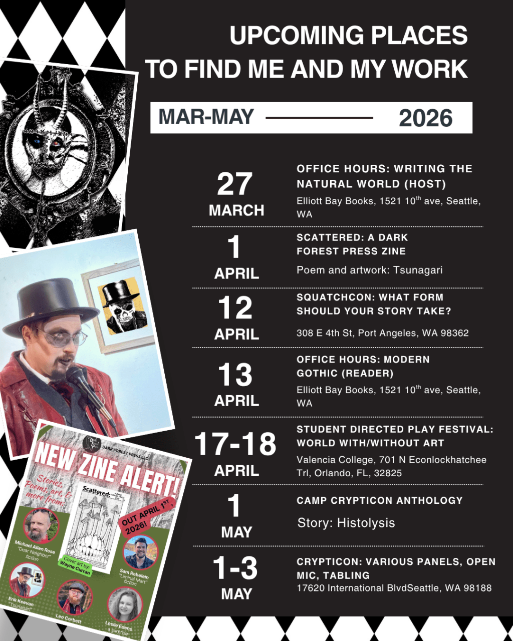 Calendar of events end of March-May